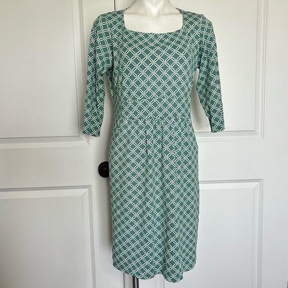 J. McLaughlin Emma Long Sleeve Catalina Cloth Pocket Dress Green Print M - Picture 1 of 7